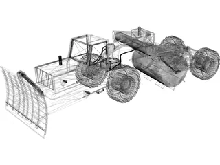 Tree Breaking Modified Truck 3D Model