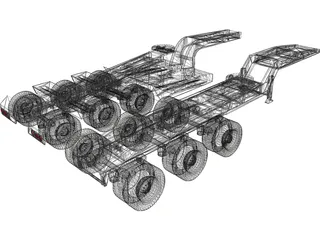 Long Load Trailking Decker Trailer 3D Model