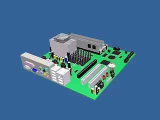 Computer Motherboard 3D Model