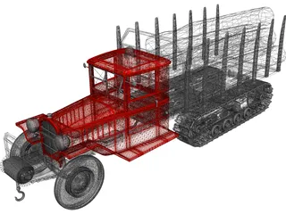 Truck Wood Chenille 3D Model