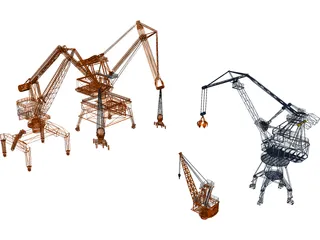 Port Handling Cranes 3D Model