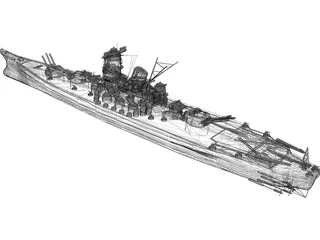 Yamato Battleship 3D Model