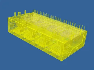 RJ-45 Connector 1x4 3D Model