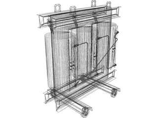 Power Electric Transformer 3D Model