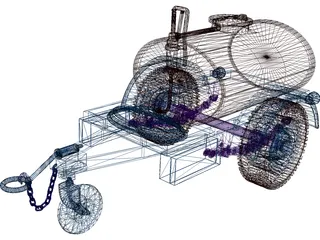 Trailer Water Tank 250 Gal 3D Model