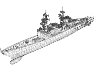 DD-963 Spruance Class Destroyer 3D Model