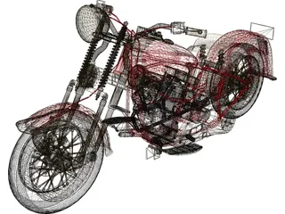 Harley-Davidson EL Type (1936) 3D Model