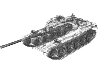 Type 74 Tank 3D Model