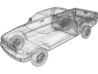 Dodge Dakota Extended Cab (1997) 3D Model