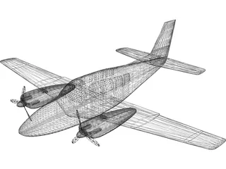 Beechcraft Baron 58 3D Model