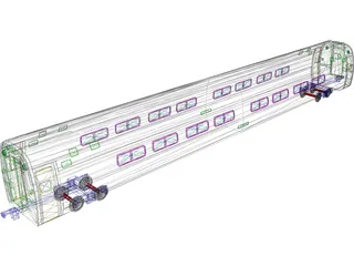 Amtrak Coach 3D Model