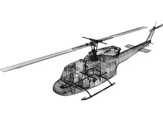 Bell UH-1N 3D Model