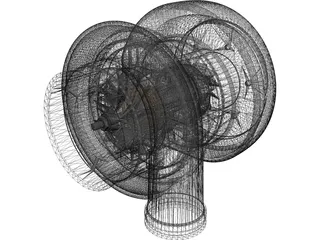 Turbo Charger Mechanism 3D Model