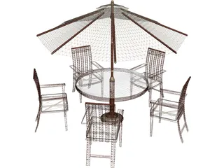 Table Set Patio 3D Model