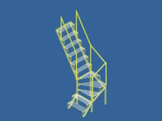 Angle Stairs Garden 3D Model
