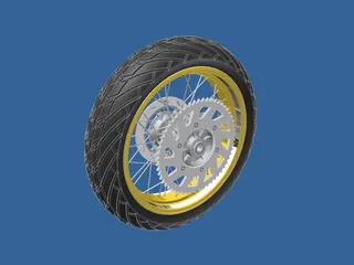 KTM Moto Backwheel LC4 Supermotard 3D Model