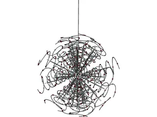 Outburst Crystal and Halogen Chandelier 3D Model