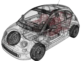 Fiat 500 3D Model