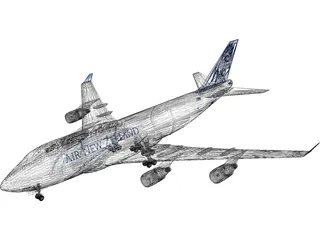 Boeing 747-400 Air New Zealand 3D Model