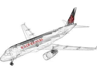 Airbus A320-200 Air Canada 3D Model