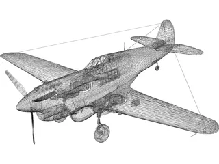 Curtiss P-40 3D Model