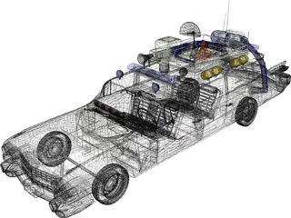 Cadillac 1959 (Ecto-1 Ghostbustres) 3D Model