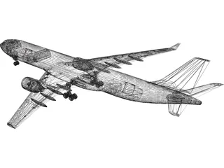 Airbus A330-300 Thai 3D Model