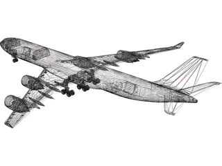 Airbus A340-500 Air Canada 3D Model