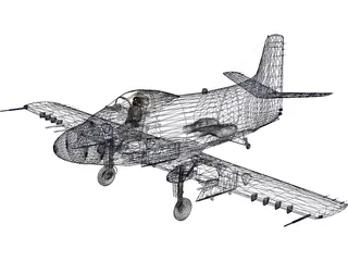 Douglas A2D-1 Skyshark 3D Model