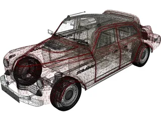 Gaz-M20 Pobeda (1970) 3D Model