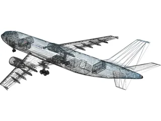 Airbus A300-600 Korean Air 3D Model