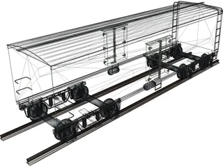 Canadian Box Baggage Car 3D Model