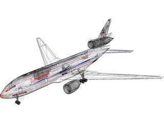 McDonnell Douglas DC-10 American Airlines 3D Model