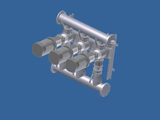 Grundfos Pump Set 3D Model