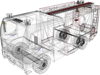 German Firefighter Truck 3D Model