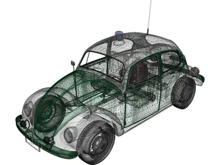 Volkswagen Beetle German Police 3D Model