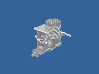 RC OS .50 Engine with Pitts Muffler 3D Model