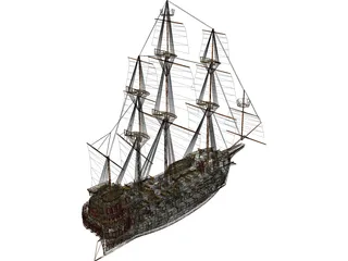 Galleon Early Spanish 3D Model