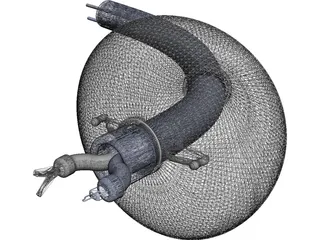 Endoscope with Inflator and Cauterizer 3D Model