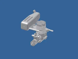 RC OS .50 Engine with Standard Muffler 3D Model