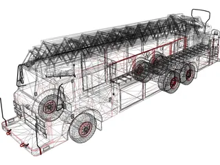 Pierce Firetruck Ladder 3D Model