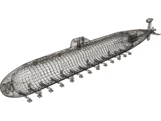 APL Victor III Submarine Russia 3D Model