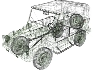 Volkswagen German Military Car 3D Model