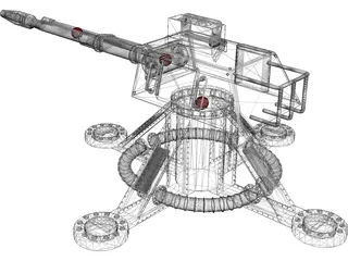 105mm Turret 3D Model