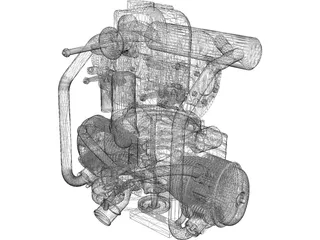 Engine 2cv 3D Model