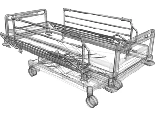 Hospital Bed 3D Model