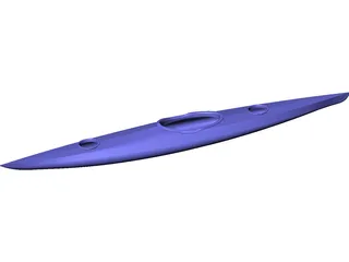 Tandem Kayak Boat 3D Model