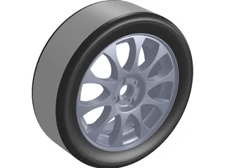 Wheel and Tire 17x8 3D Model