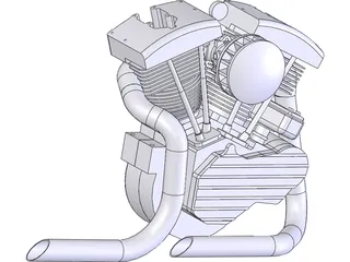 Harley Davidson Engine 3D Model