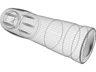 Compact LED Torch 3D Model